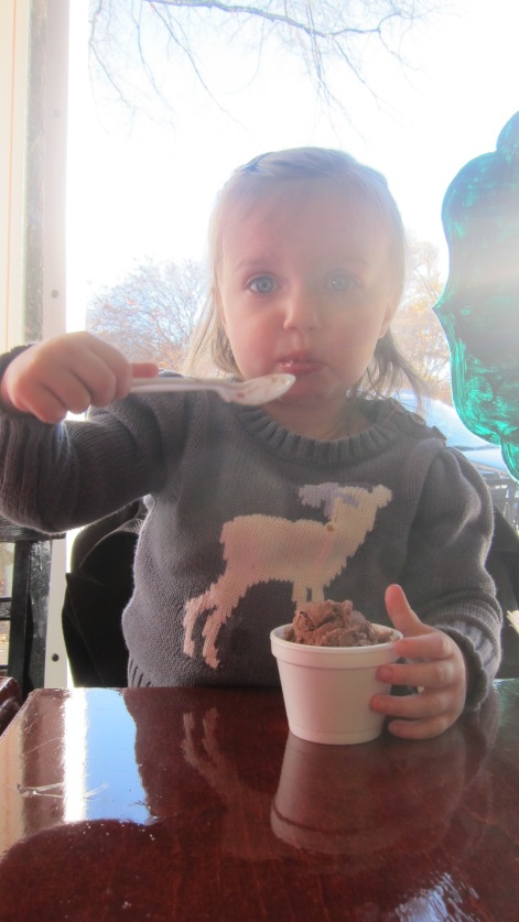 Elodie was so great while we were taking pictures, so we had to treat her to some ice cream 