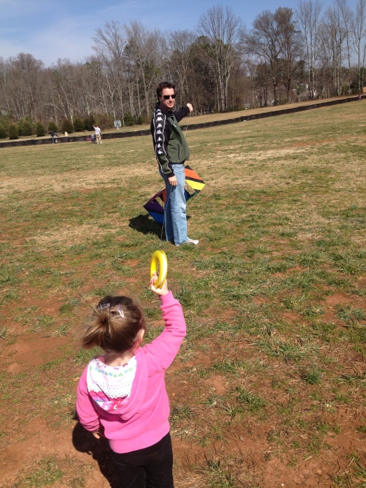 Flying a kite with daddy