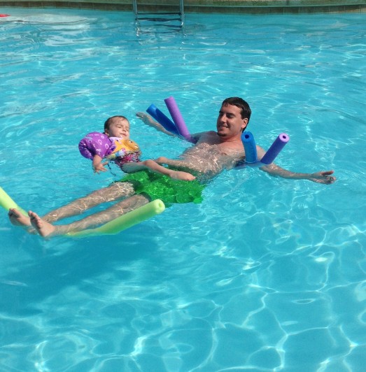 Floating with Daddy