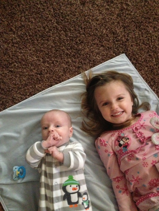 Elodie & Toby at the babysitter's